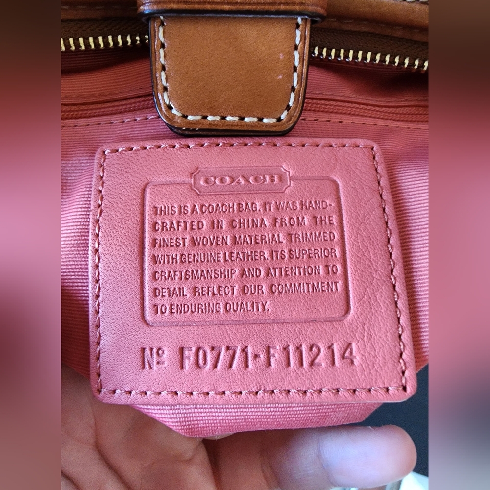 Coach Hampton Herringbone Slim Hobo - Leather, Suede, & Tweed, EUC, 2007, F11214 - Picture 13 of 15